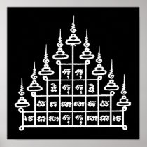YANT BUDDHA ASIAN ART DESIGNS POSTER