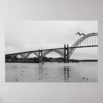 Yaquina Bay Bridge in Black & White Posters