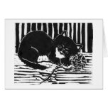 Yarn Cat Nap - Block Print Card