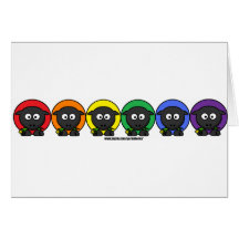 Yarnoholics Anonymous Fluffy Rainbow Sheep Card
