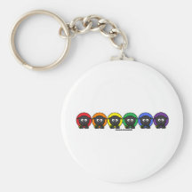 Yarnoholics Anonymous Fluffy Rainbow Sheep Keychain