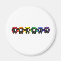 Yarnoholics Anonymous Fluffy Rainbow Sheep Magnets