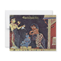 Yashoda Bathing The Child Krishna, Bhagavata-Pura Personalized Invitations