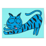 Yawning Cat Blank Card