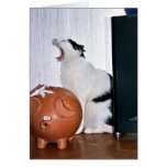 Yawning Cat Card