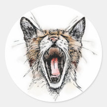 Yawning Kitty Sticker