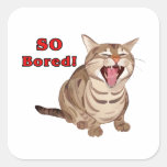 Yawning Tabby Cat So Bored Stickers