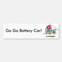 Yay For Colour Battery Car Bumper Sticker