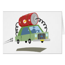 Yay For Colour Battery Car Greeting Card