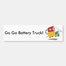 Yay For Colour Battery Truck Bumper Sticker