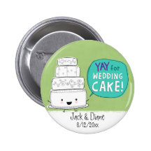 YAY for Wedding Cake!  Customisable Pins