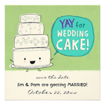 YAY for Wedding Cake Wedding Invitation