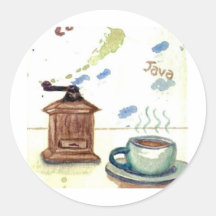 Ye Olde Coffee Grinder - Coffee Folk Art Stickers