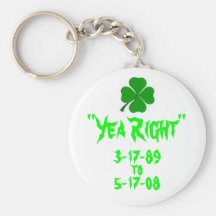 "Yea Right" Clover memorial key chain