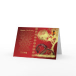 year of the dragon birthday card - red and gold ef