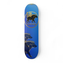 Year Of The Pig-Black Boar Symbol Skateboard