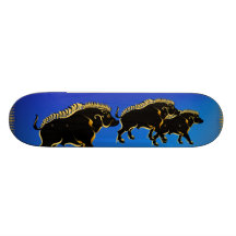 Year Of The Pig-Black Boar Symbol Skateboard