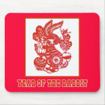 Year of the Rabbit Chinese Paper Cut Art Mouse Mats