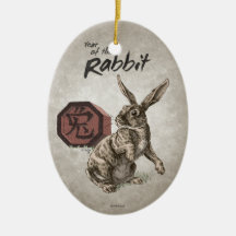 Year of the Rabbit Chinese Zodiac Astrology Christmas Tree Ornament