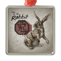 Year of the Rabbit Square Ornament