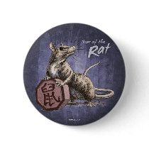 Year of the Rat Button - purple background