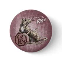 Year of the Rat Button - red background