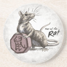 Year of the Rat Sandstone Coaster