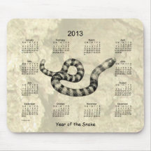 Year of the Snake 2013 Calendar Mouse Pad