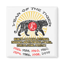 Year of the Tiger Qualities Refrigerator Magnets