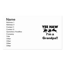 Yee Haw I'm a Grandpa T-shirts and Gifts Business Card Templates