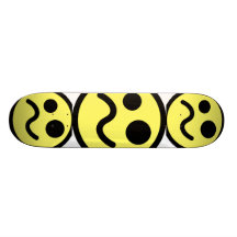 Yelllow Confused Smiley Face Custom Skate Board