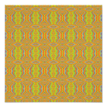 Yellow 60's Retro Fractal Pattern Photo