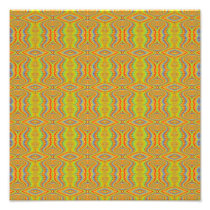 Yellow 60's Retro Fractal Pattern