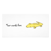 Yellow alligator customised photo card