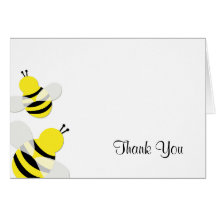 Yellow and Black Bumble Bee Thank You Card