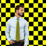 Yellow and Black Chequerboard Necktie