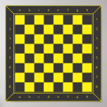 Yellow and Black Chess Table Posters