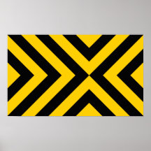 Yellow and Black Chevrons Print