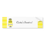 Yellow and Black Party Cake bumper stickers