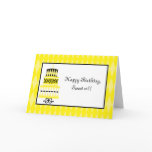 Yellow and Black Party Cake Greeting Card