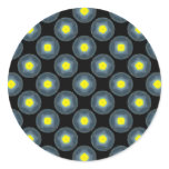 yellow and black pattern round stickers