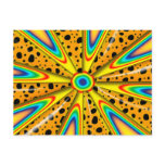 YELLOW AND BLACK SPOTTED ABSTRACT postcards