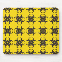 Yellow and Black Tribal Fractal Pattern Mousepad