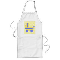Yellow and Blue Baby Stroller. Apron