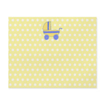 Yellow and Blue Baby Stroller. Flyers