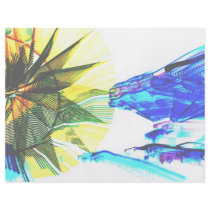Yellow and Blue Zoomed Rides on White Abstract Custom Flyer