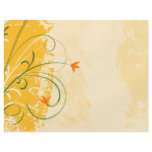 yellow and gold flowers swirl vintage design flyers