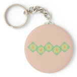 Yellow and Green Flower Border Keychain