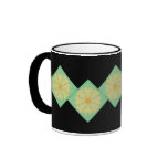 Yellow and Green Flower Border Mug