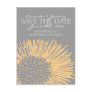 Yellow and Grey Abstract Floral Save the Date Postcards